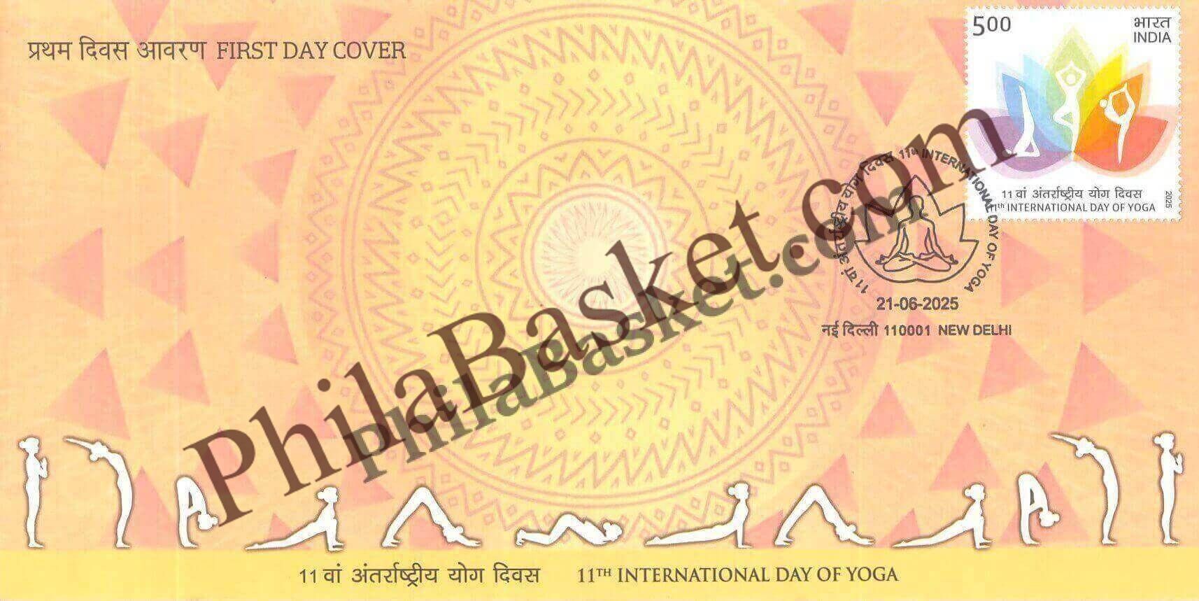 #FDC2121 (B) - 11th International Day of Yoga - First Day Cover FDC Blank- India MNH - 21 Jun 2025