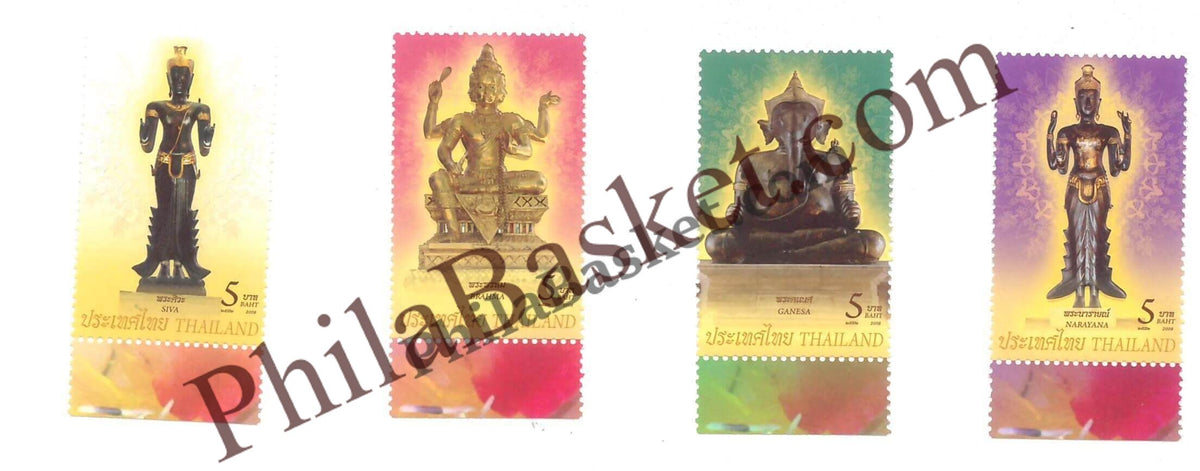 #FI41 - Brahma, Vishnu, Narayan, Ganesh, 4 Embosed Stamps - Stamp - Thailand - 02 Jun 2009