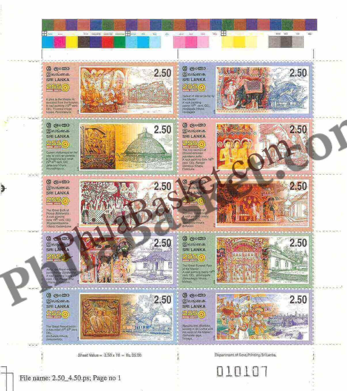 #FI66 - The 2550th Anniversary of the Buddhist era - Sheetlet - Sri Lanka - 05 May 2006