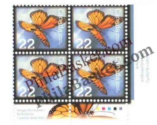 #FI68 - Monarch Butterfly (Danaus plexippus) - Block of four - Canada - 04 Jun 2010