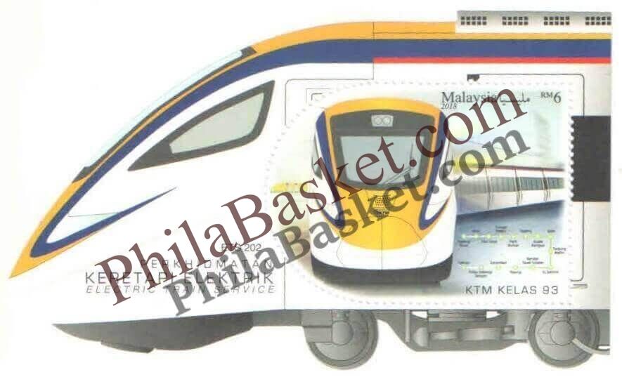 #FI85 - Electric Train Service KTM Odd Shaped MS - Miniature Sheet - Malaysia - 04 Jun 2018