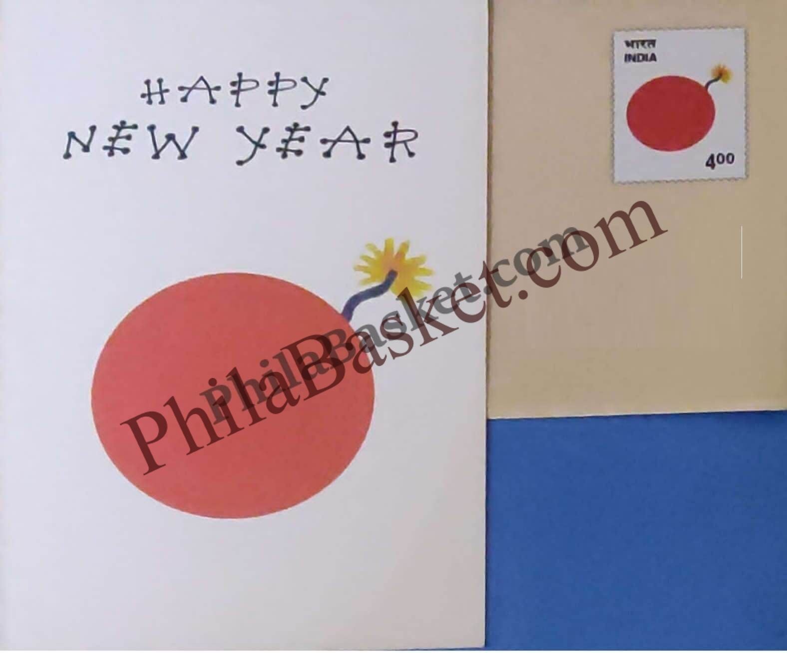 #GS179 - New Year - 4 Rs Envelop With Card - New Year - Greeting Card India - 9th Series (51 Cards) - 1 Nov 2001