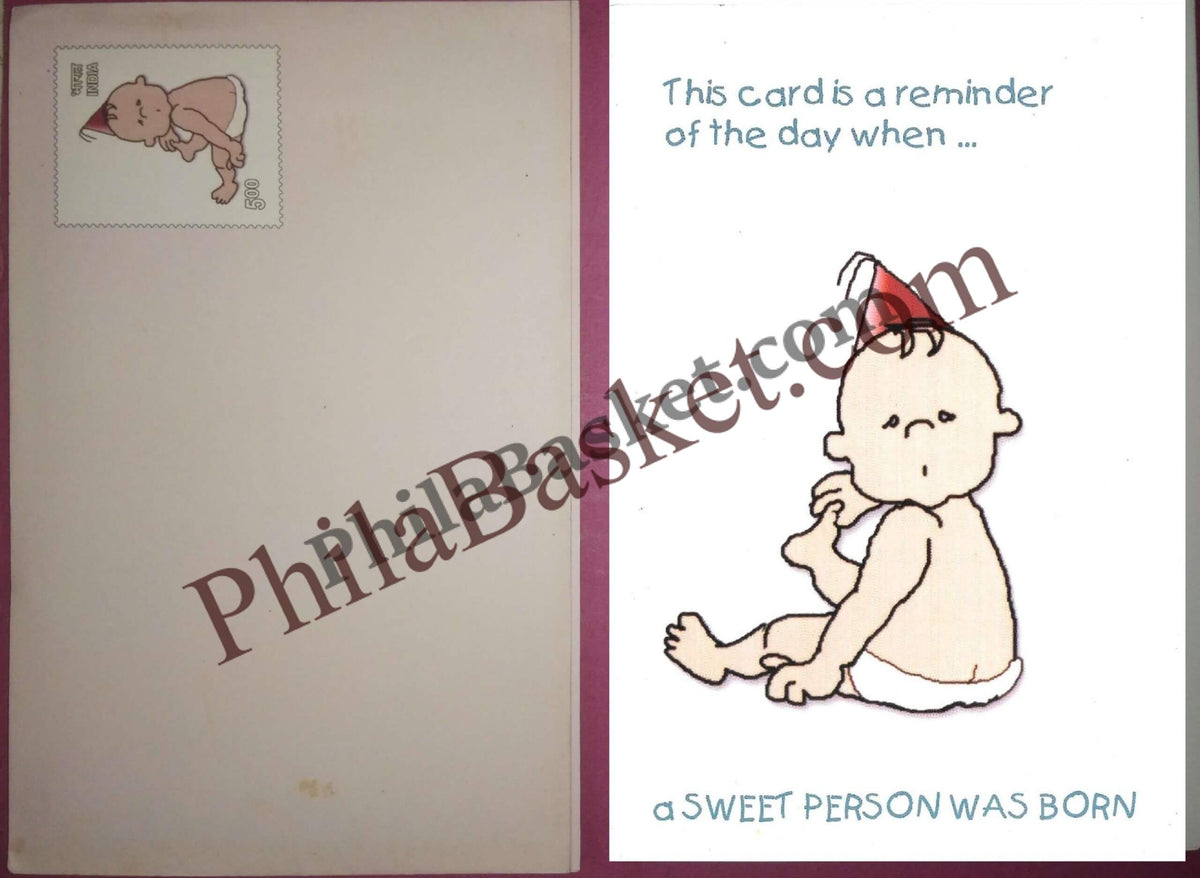 #GS211 - Birthday - 5 Rs Envelop With Card - General Purpose - Greeting Card India - 11th Series (46 Cards) - 18 Oct 2002