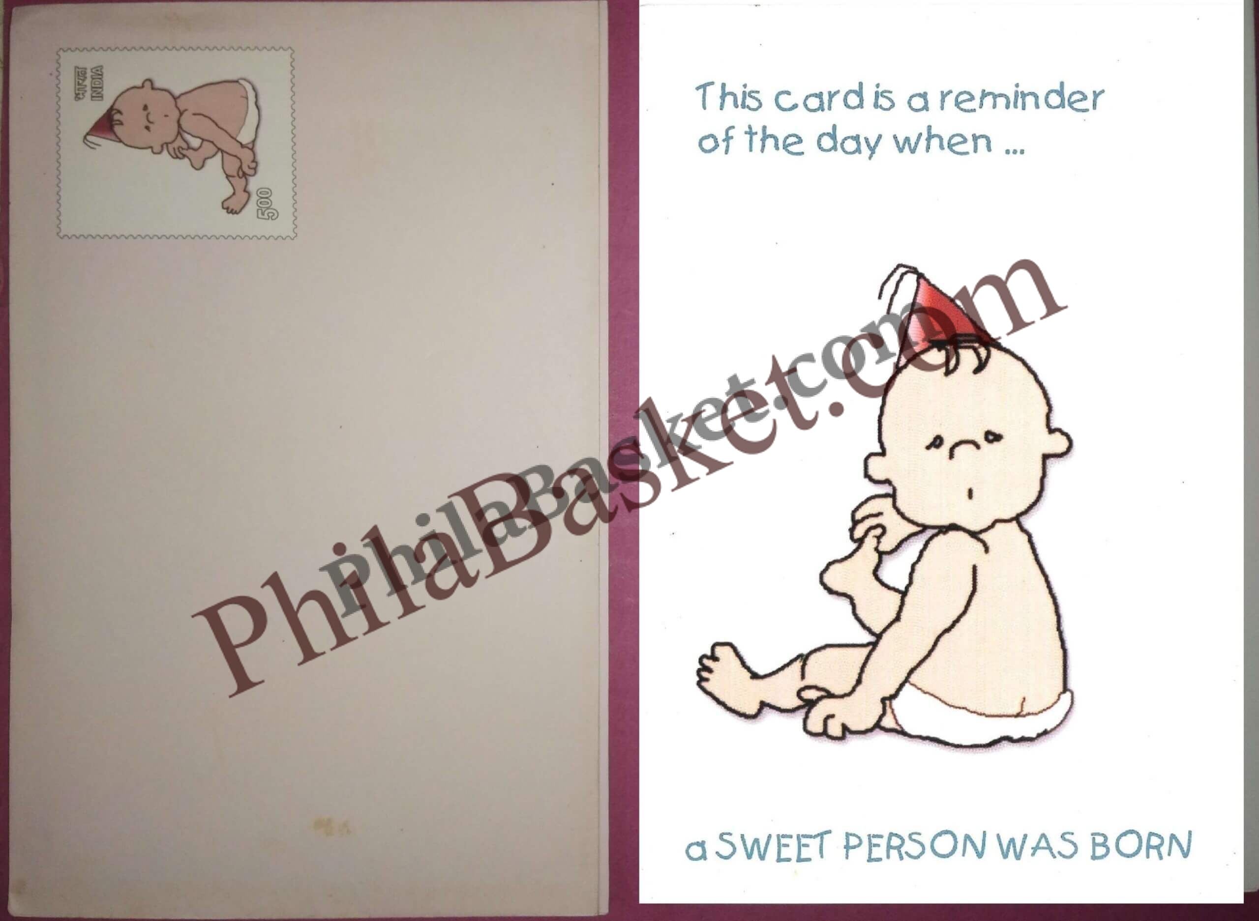 #GS211 - Birthday - 5 Rs Envelop With Card - General Purpose - Greeting Card India - 11th Series (46 Cards) - 18 Oct 2002