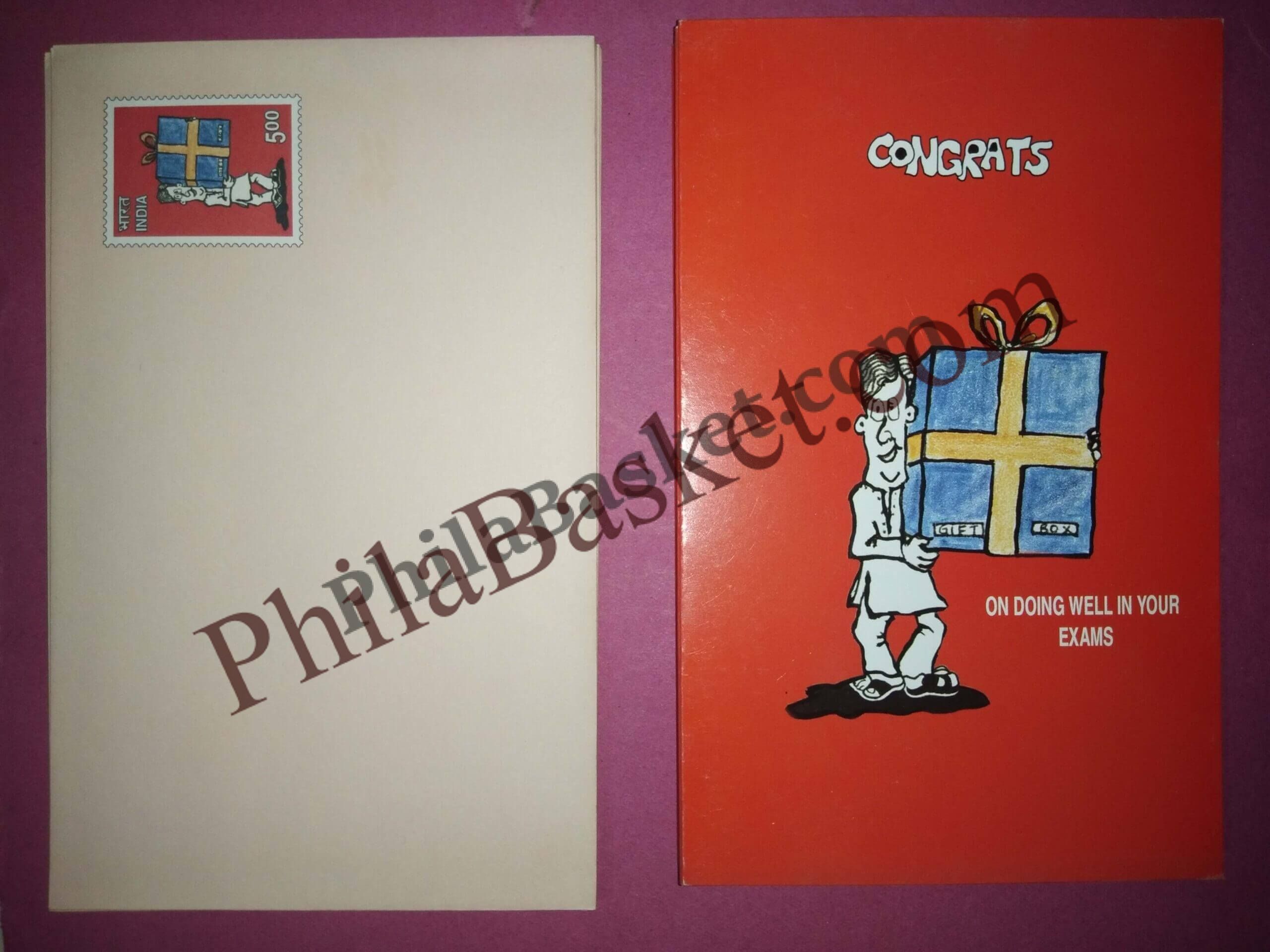 #GS219 - Congratulations - 5 Rs Envelop With Card - General Purpose - Greeting Card India - 11th Series (46 Cards) - 18 Oct 2002