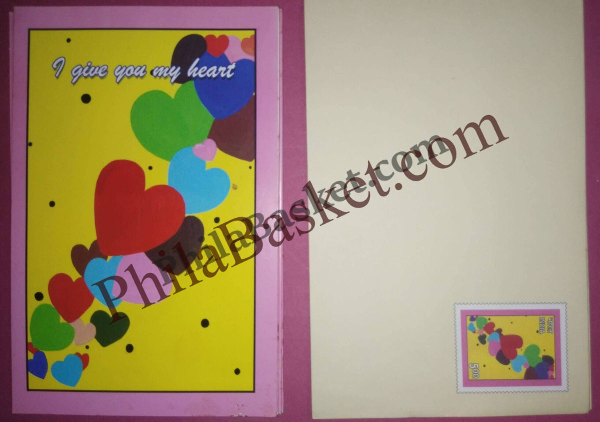 #GS222 - Romance - 5 Rs Envelop With Card - General Purpose - Greeting Card India - 11th Series (46 Cards) - 18 Oct 2002