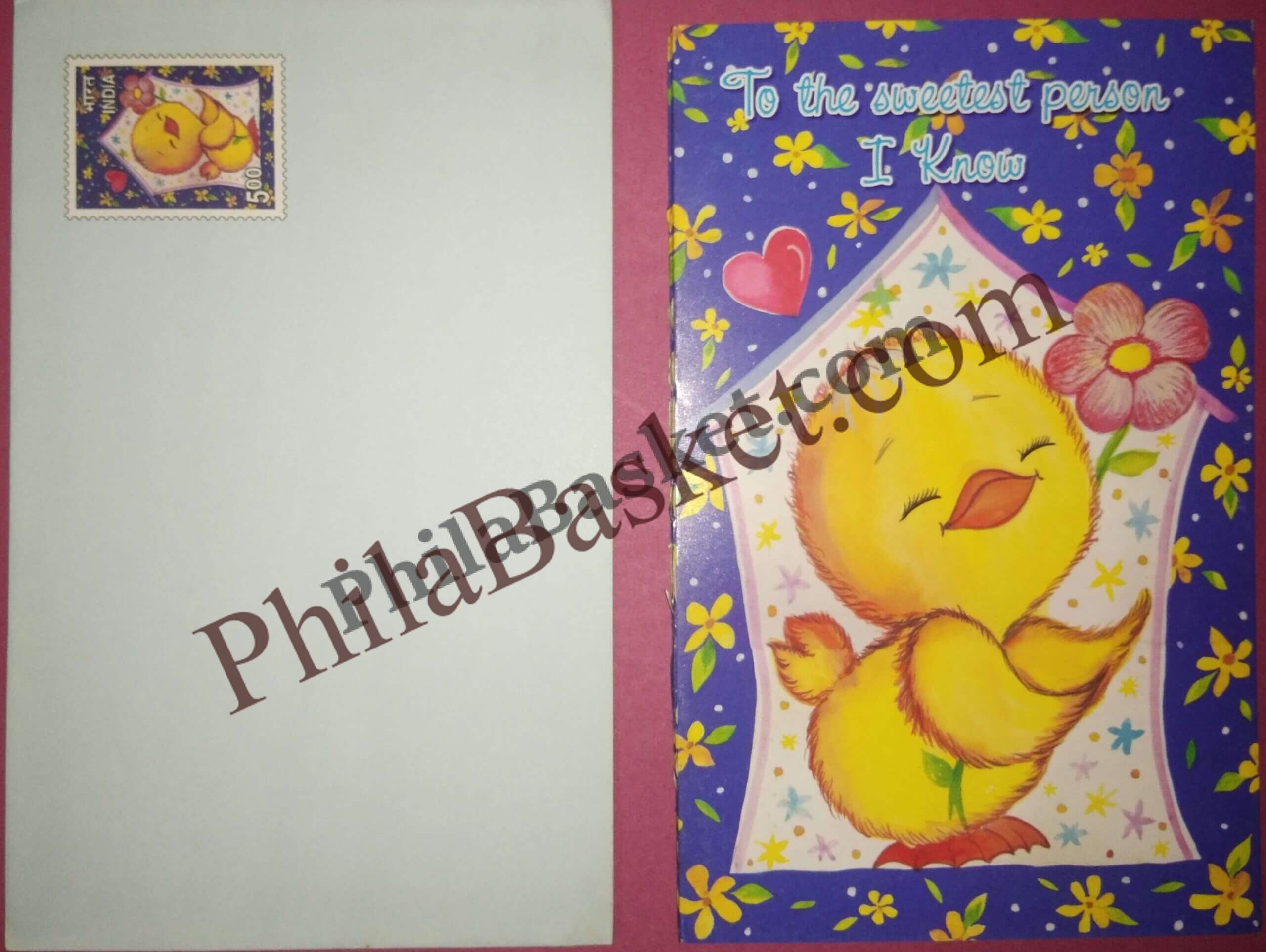 #GS226 - Friendship - 5 Rs Envelop With Card - General Purpose - Greeting Card India - 11th Series (46 Cards) - 18 Oct 2002