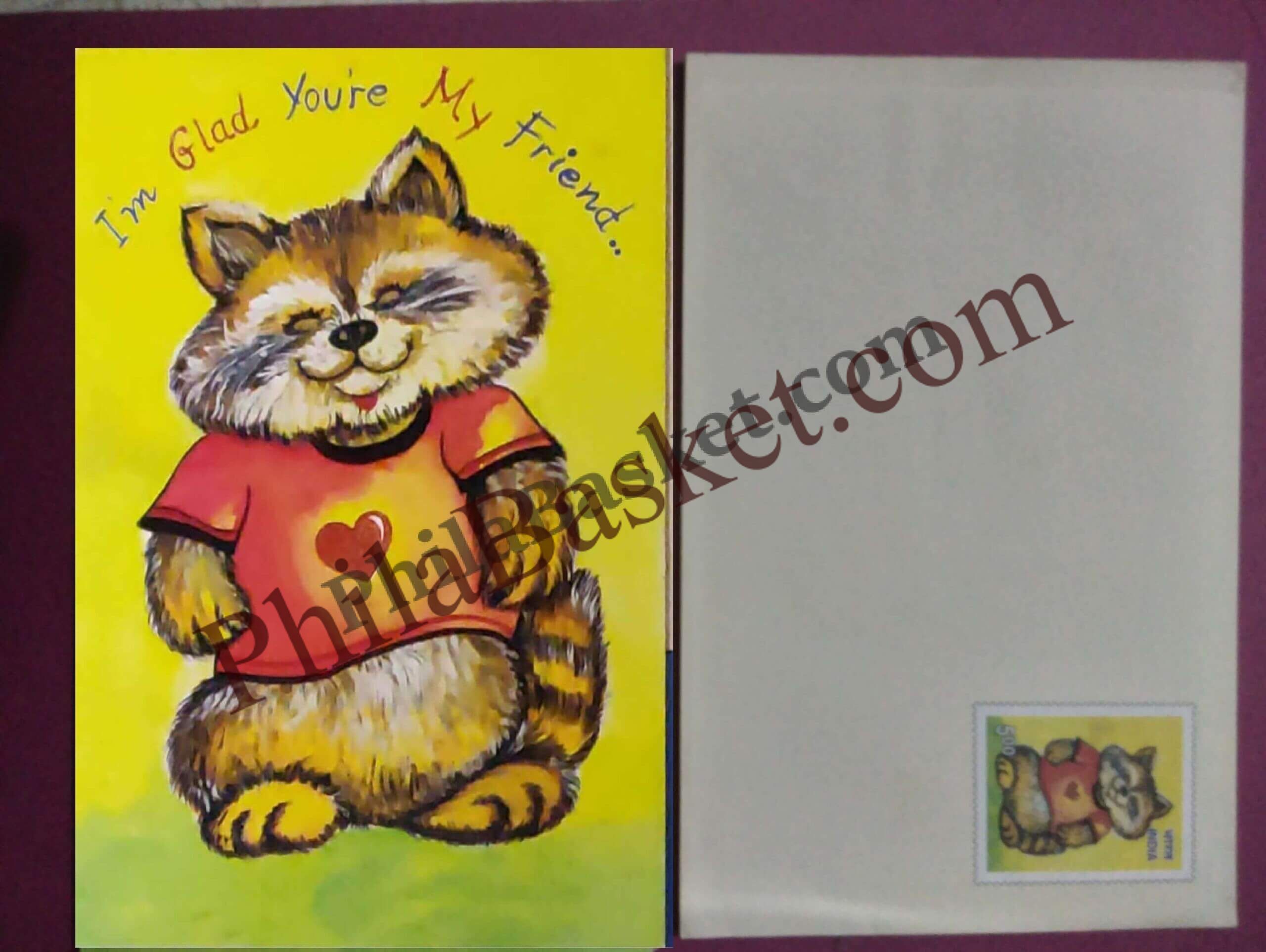 #GS227 - Friendship - 5 Rs Envelop With Card - General Purpose - Greeting Card India - 11th Series (46 Cards) - 18 Oct 2002