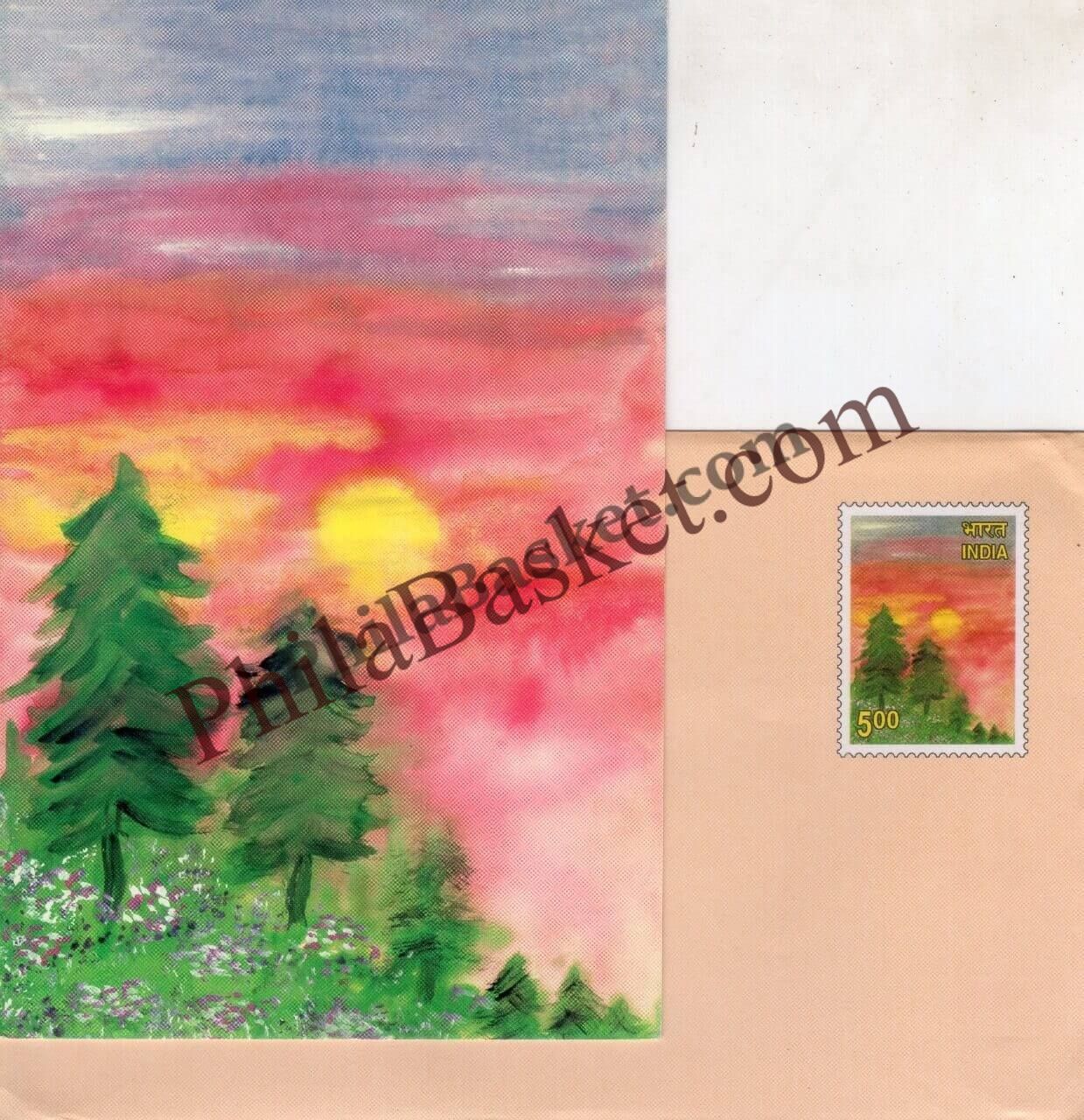 #GS242 - New Year - 5 Rs Envelop With Card - New Year - Greeting Card India - 11th Series (46 Cards) - 18 Oct 2002