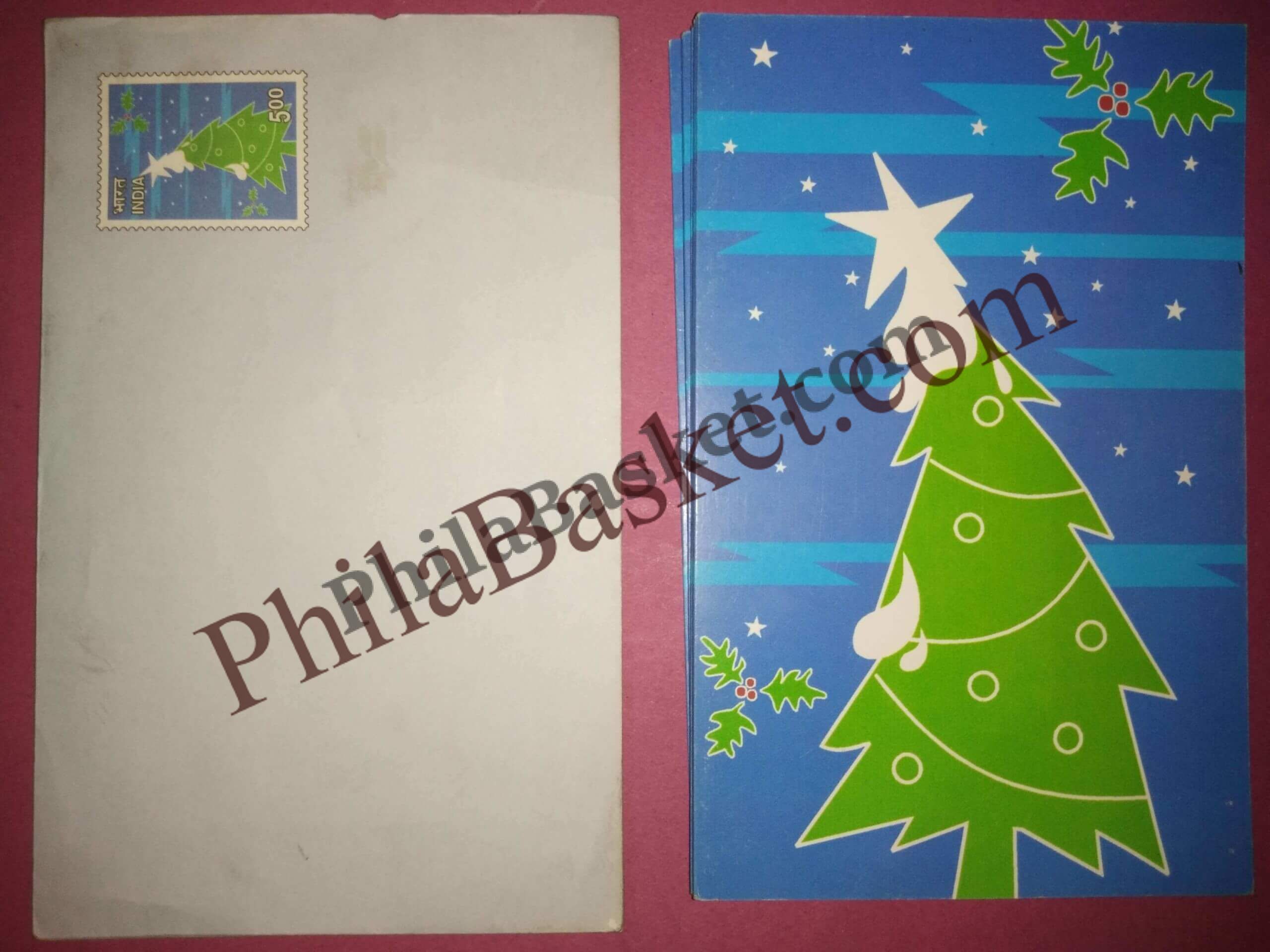 #GS244 - X-Mas - 5 Rs Envelop With Card - Christmas - Greeting Card India - 11th Series (46 Cards) - 18 Oct 2002