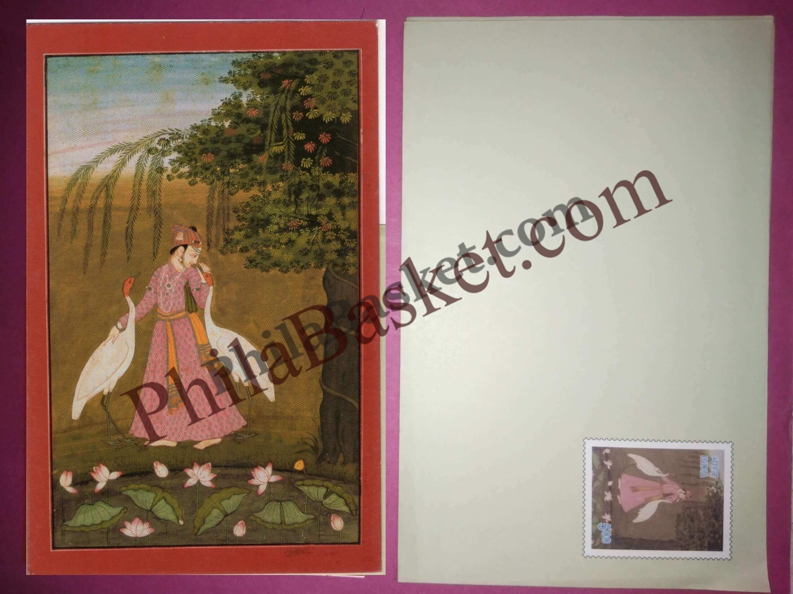 #GS258 - Raga Lalit - 5 Rs Envelop With Card - New Year - Greeting Card India - 12th Series (9 Cards) - 1 Dec 2003