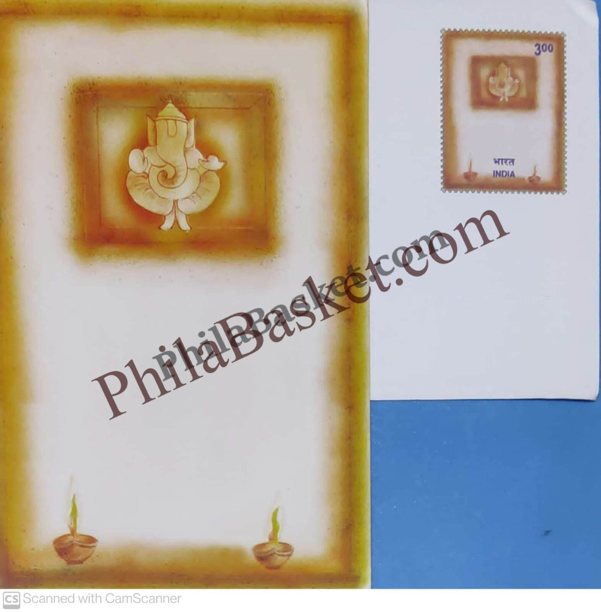#GS28 - Ganesh Puja - 3 Rs Envelop With Card - Diwali - Greeting Card India - 1st Series (32 Cards) - 6 Sep 2000