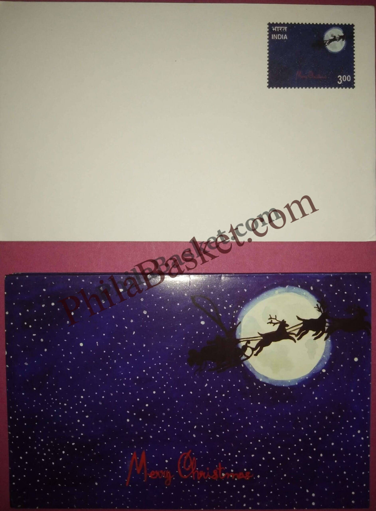 #GS38 - Merry Christmas - 3 Rs Envelop With Card - Christmas - Greeting Card India - 2nd Series (28 Cards) - 1 Dec 2000