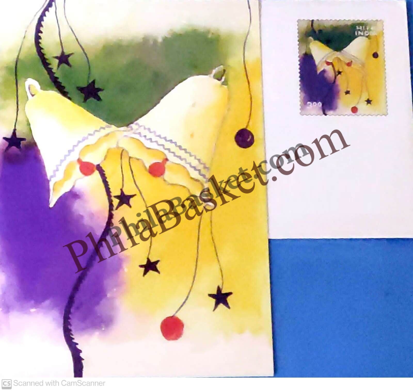 #GS49 - Chimes - 3 Rs Envelop With Card - Christmas - Greeting Card India - 2nd Series (28 Cards) - 1 Dec 2000
