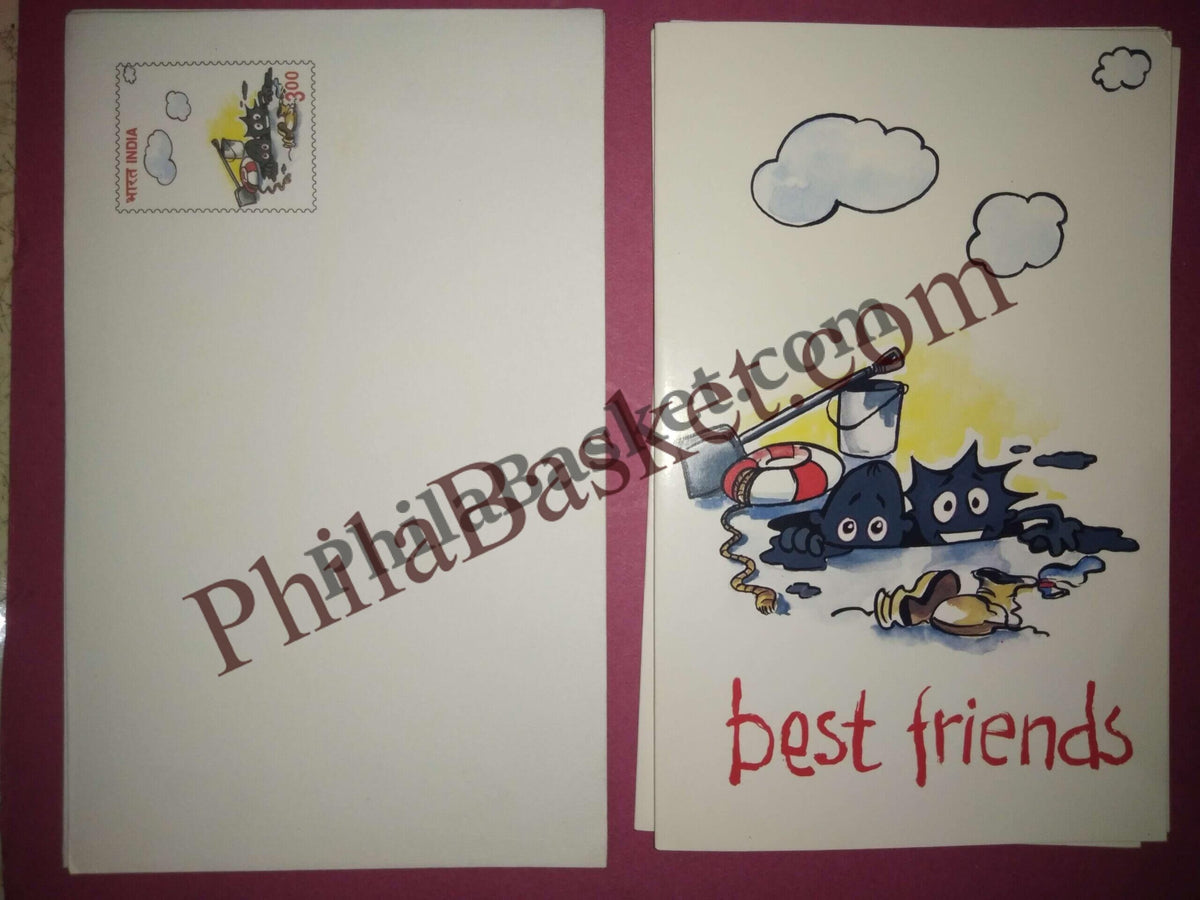 #GS73 - Friendship - 3 Rs Envelop With Card - General Purpose - Greeting Card India - 4th Series (16 Cards) - 15 May 2001