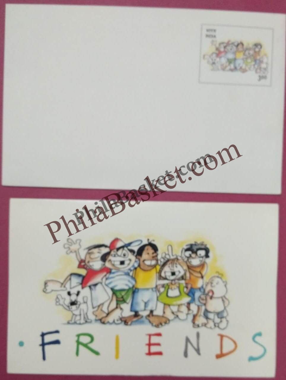 #GS76 - Friendship - 3 Rs Envelop With Card - General Purpose - Greeting Card India - 4th Series (16 Cards) - 15 May 2001