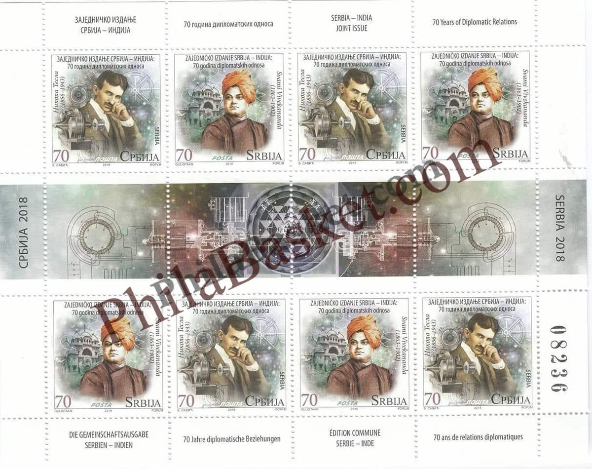 #JS145 - Serbia India Joint Issue - Sheetlet - Serbia -  15 Sep 2018