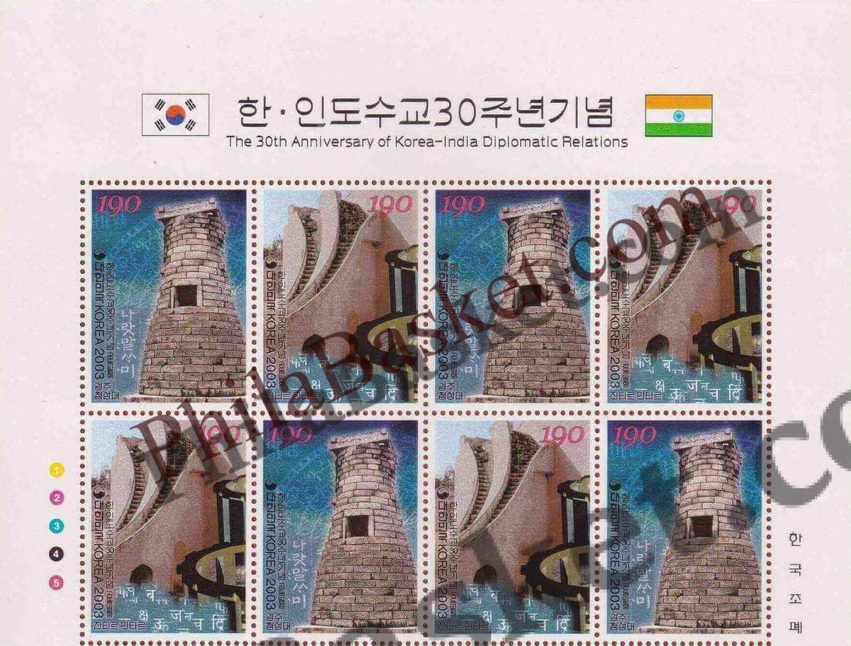 #JS16 - South Korea  India Joint Issue - Block of four - South Korea  -  10 Dec 2003