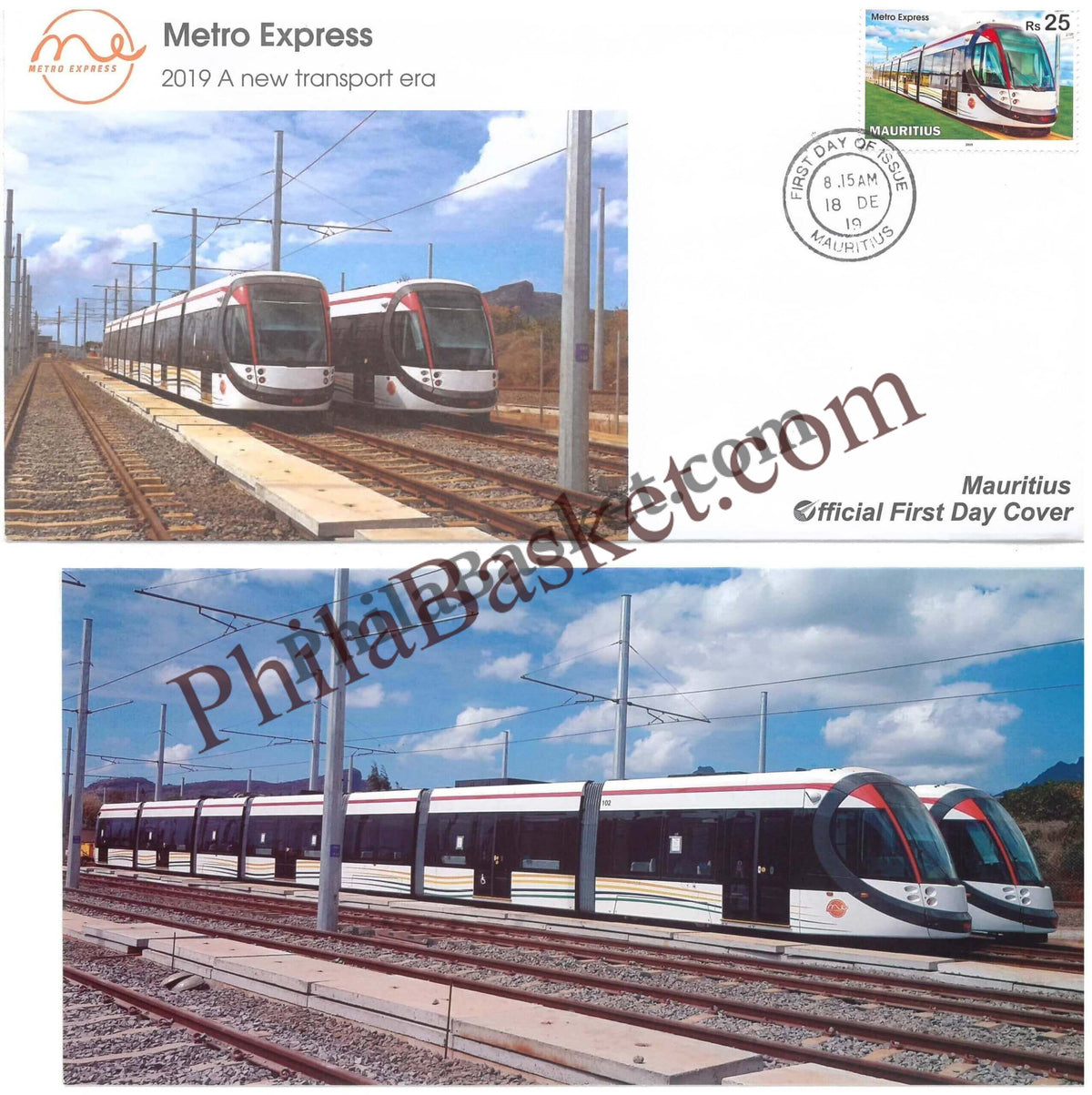 #JS185 - Metro Express - 2019 A new Transport Era ( Thanks to India) - First Day Cover with Broucher - Mauritius - 11 Dec 2019
