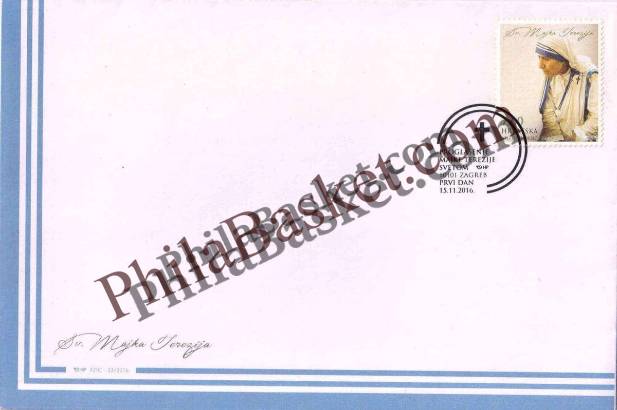 #JS208 - Croatia Proclaimation of Mother Teresa  - First Day Cover - Croatia - 15 Nov 2016