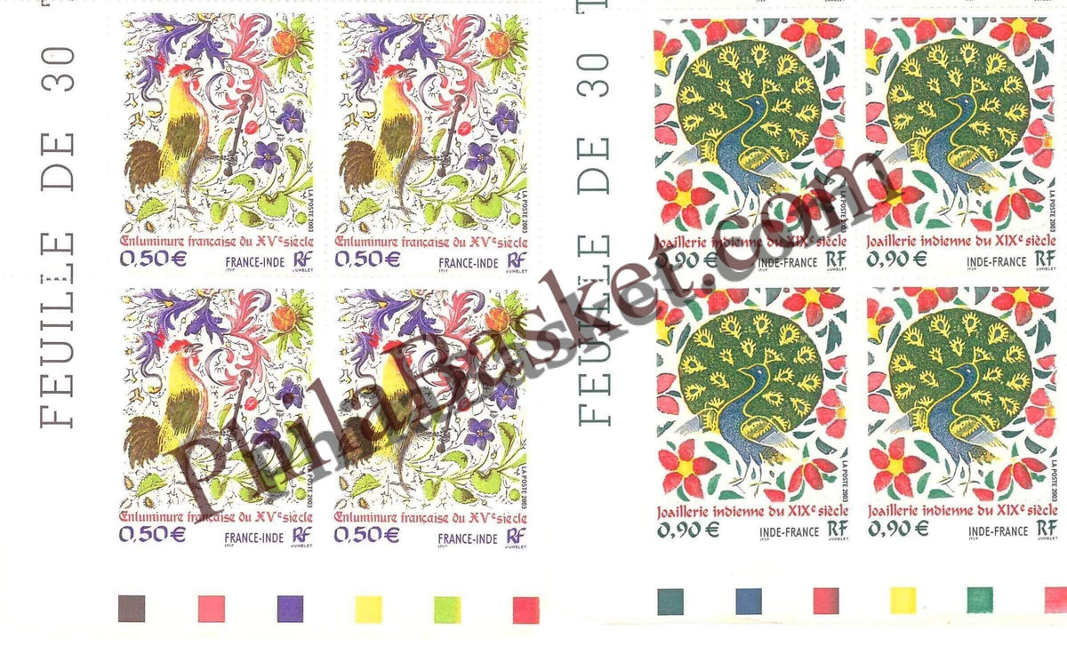 #JS21 - France India Joint Issue - Block of four - France -  29 Nov 2003