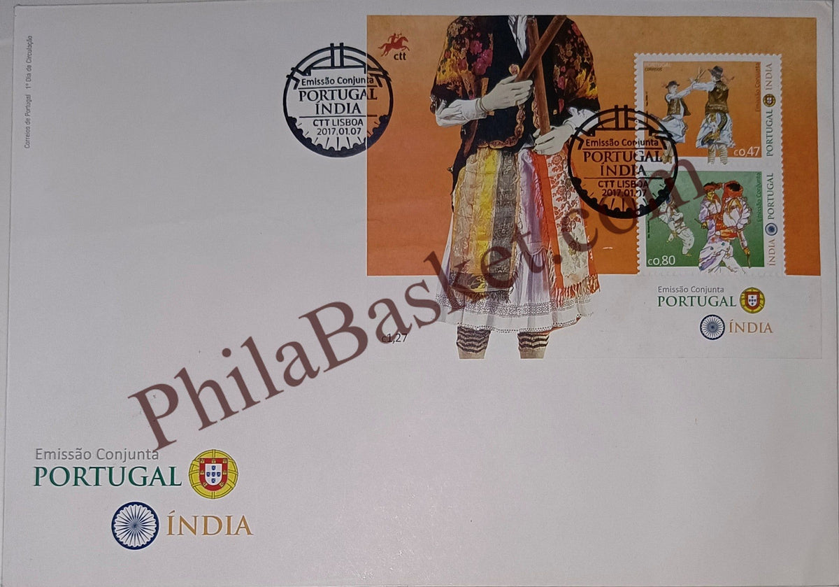 #JS90 - Portugal India Joint Issue - Miniature Sheet First Day Cover - Portugal -  01 Jul 2017