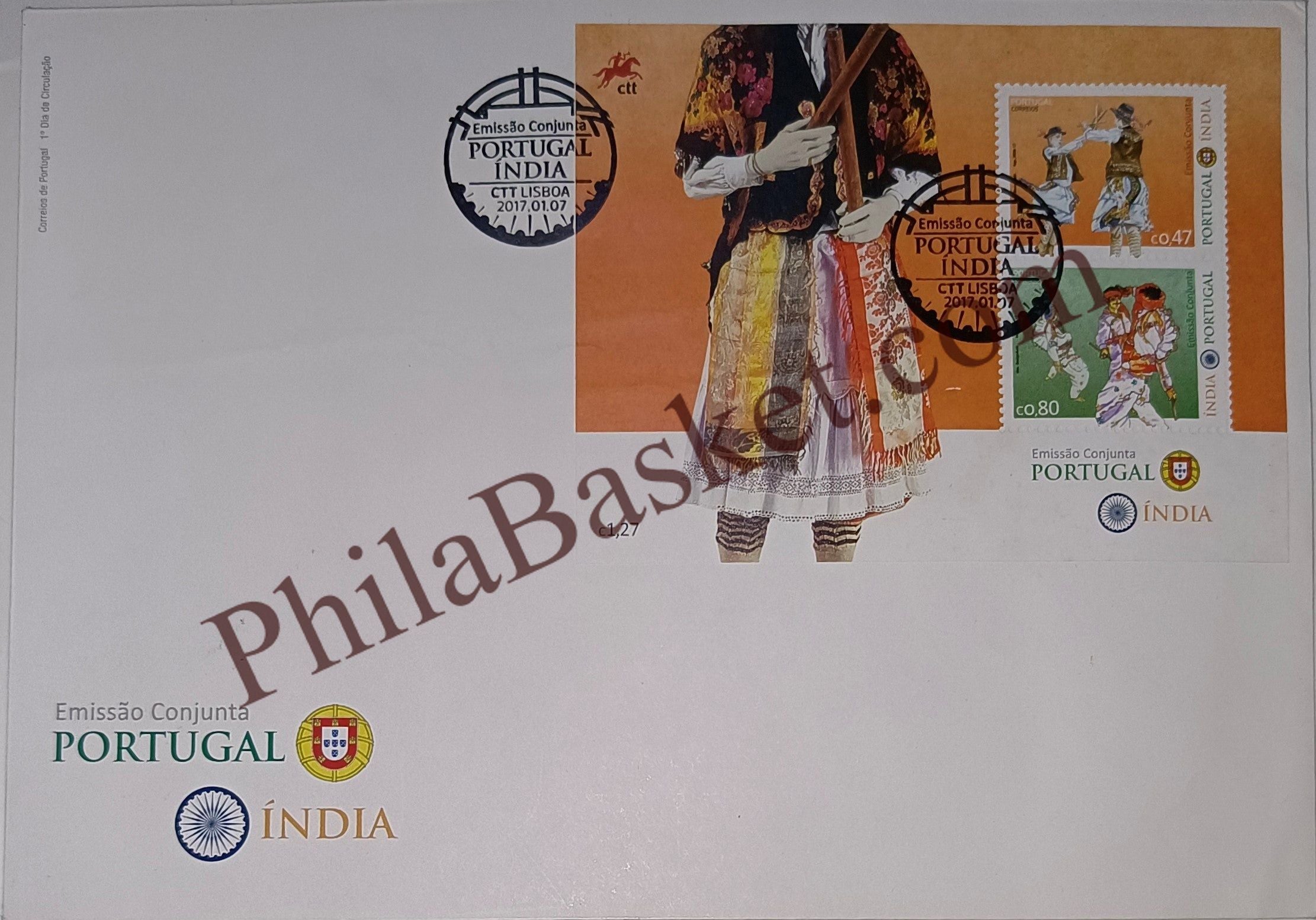 #JS90 - Portugal India Joint Issue - Miniature Sheet First Day Cover - Portugal -  01 Jul 2017