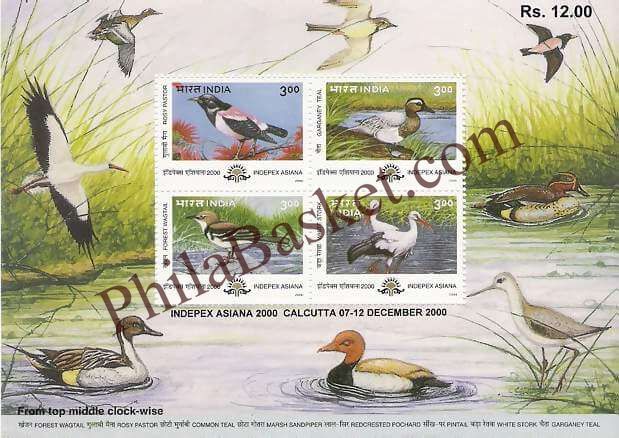 #MS11 - Migratory Birds - IndePex Asiana 2000 - Miniature Sheet MS - MNH - India - 24 May 2000