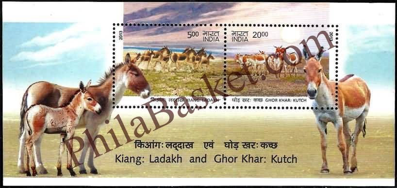 #MS116 - Wild Asses ( Kiang - Ladakh and Ghor Khar - Kutch ) - Miniature Sheet MS - MNH - India - 10 May 2013