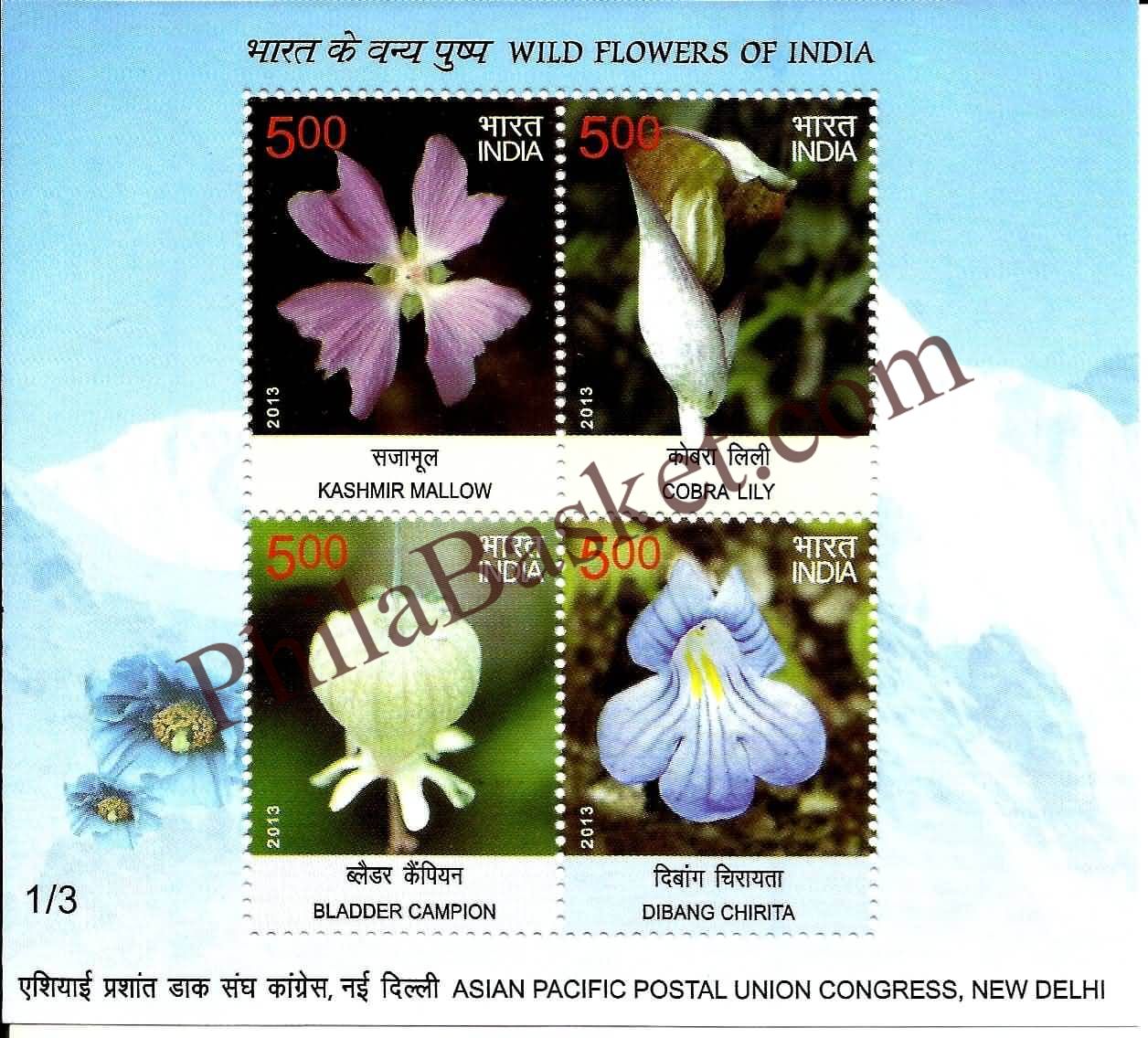 #MS119 - Wild Flowers of India (3/3) - Miniature Sheet MS - MNH - India - 03 Sep 2013