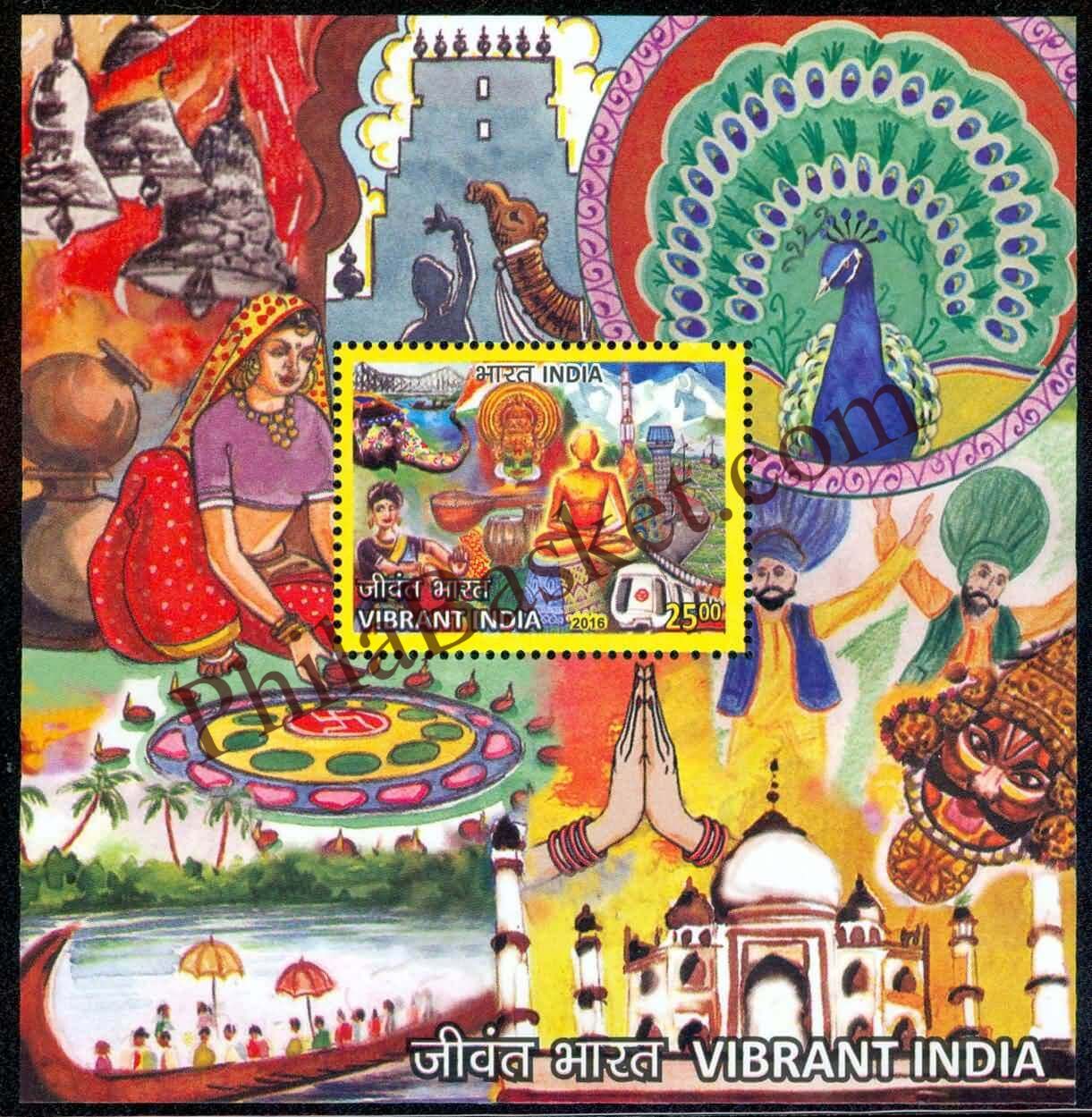 #MS139 - Vibrant India - Miniature Sheet MS - MNH - India - 25 Jan 2016