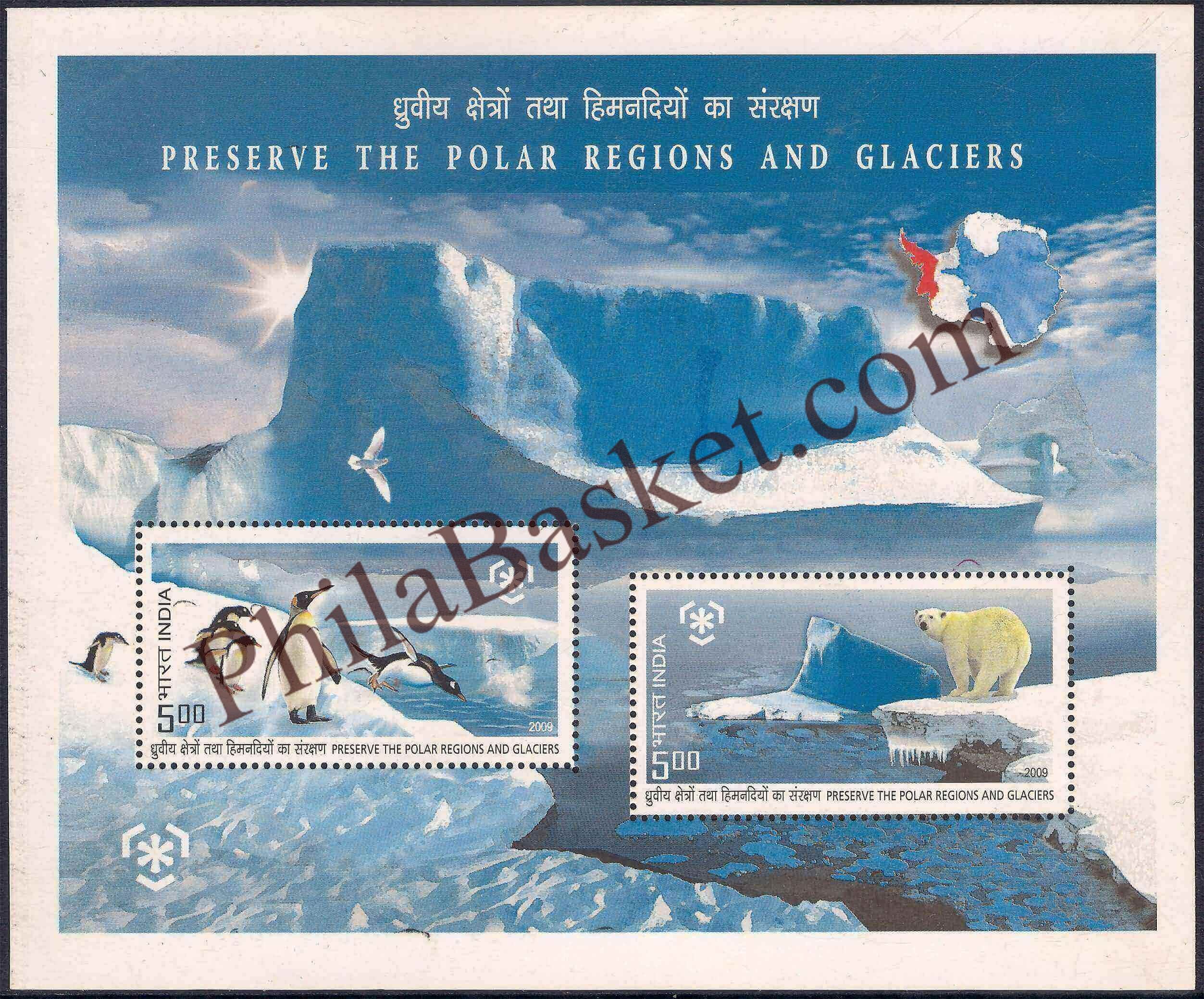 #MS80 - Preserve the Polar Regions and Glaciers - Miniature Sheet MS - MNH - India - 19 Dec 2009