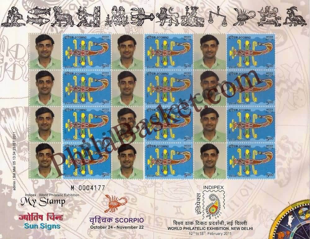 #MYS13 - Astrological Sign - Scorpio - Personalize My Stamp - 12 Feb 2011