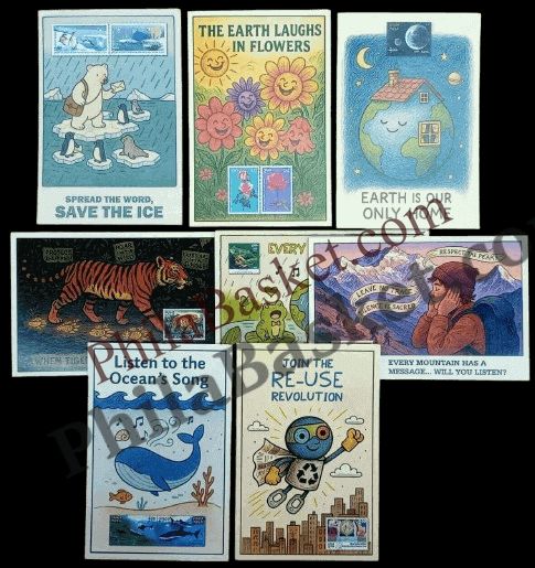 #PC105 - World Earth Day (Set of 08) - Picture Postcard - New Delhi - India - 07 Apr 2025
