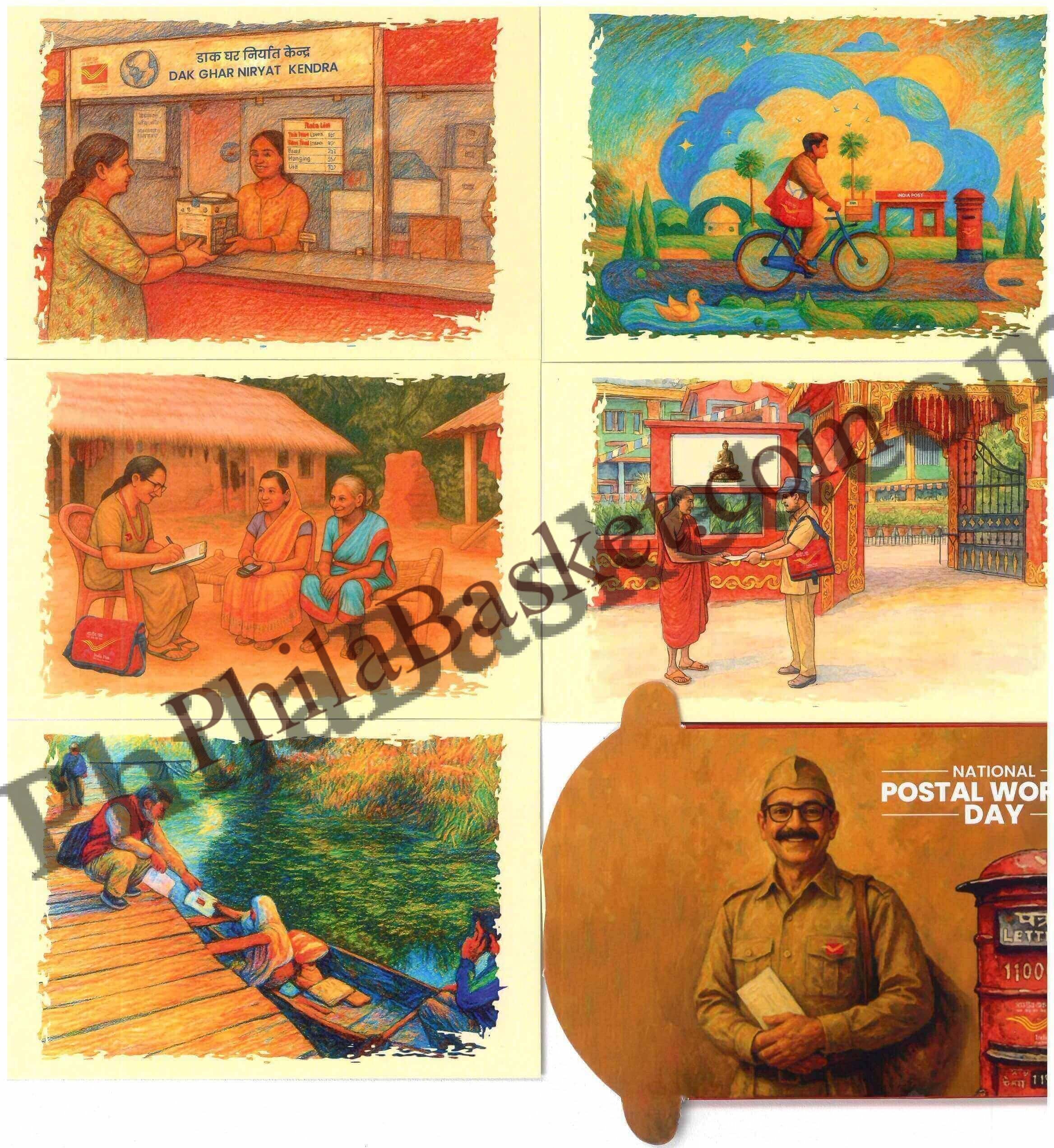 #PC126 - National Postal Day (Set of 5) - Picture Postcard - New Delhi - India - 10 Oct 2025