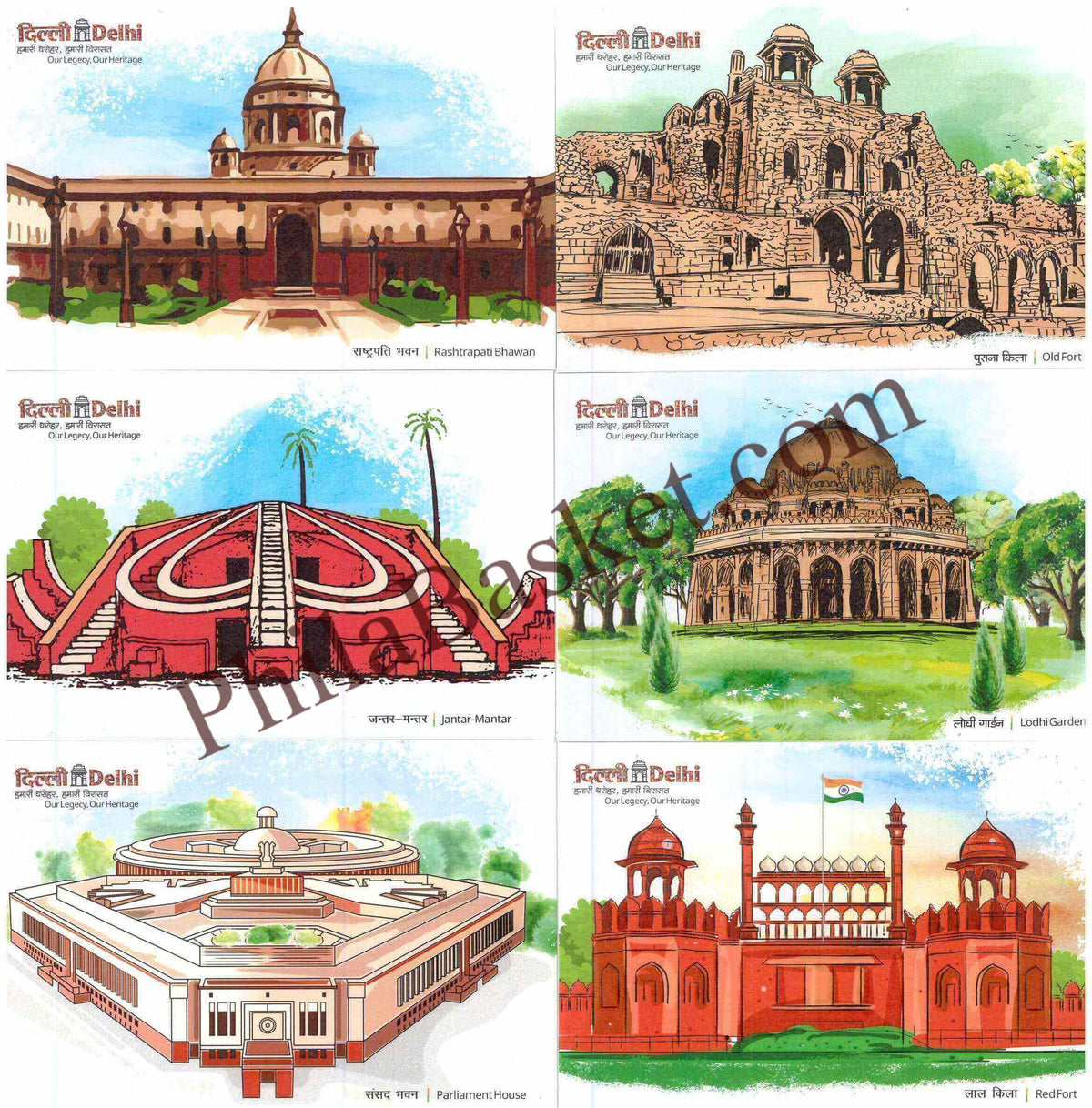 #PC128 - Heritage Delhi (Set of 6) - Picture Postcard - New Delhi - India - 07 Apr 2025