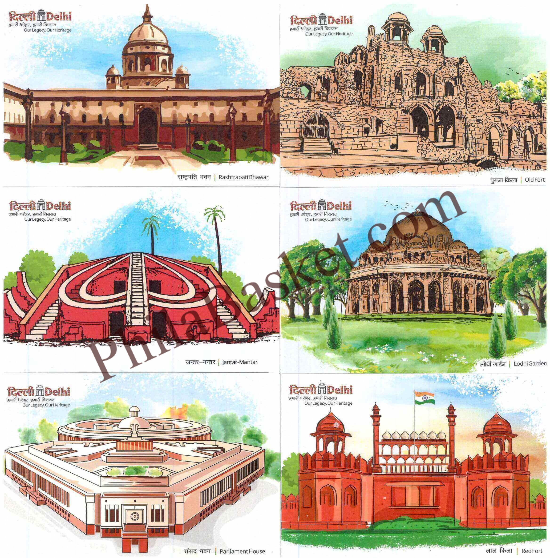 #PC128 - Heritage Delhi (Set of 6) - Picture Postcard - New Delhi - India - 07 Apr 2025