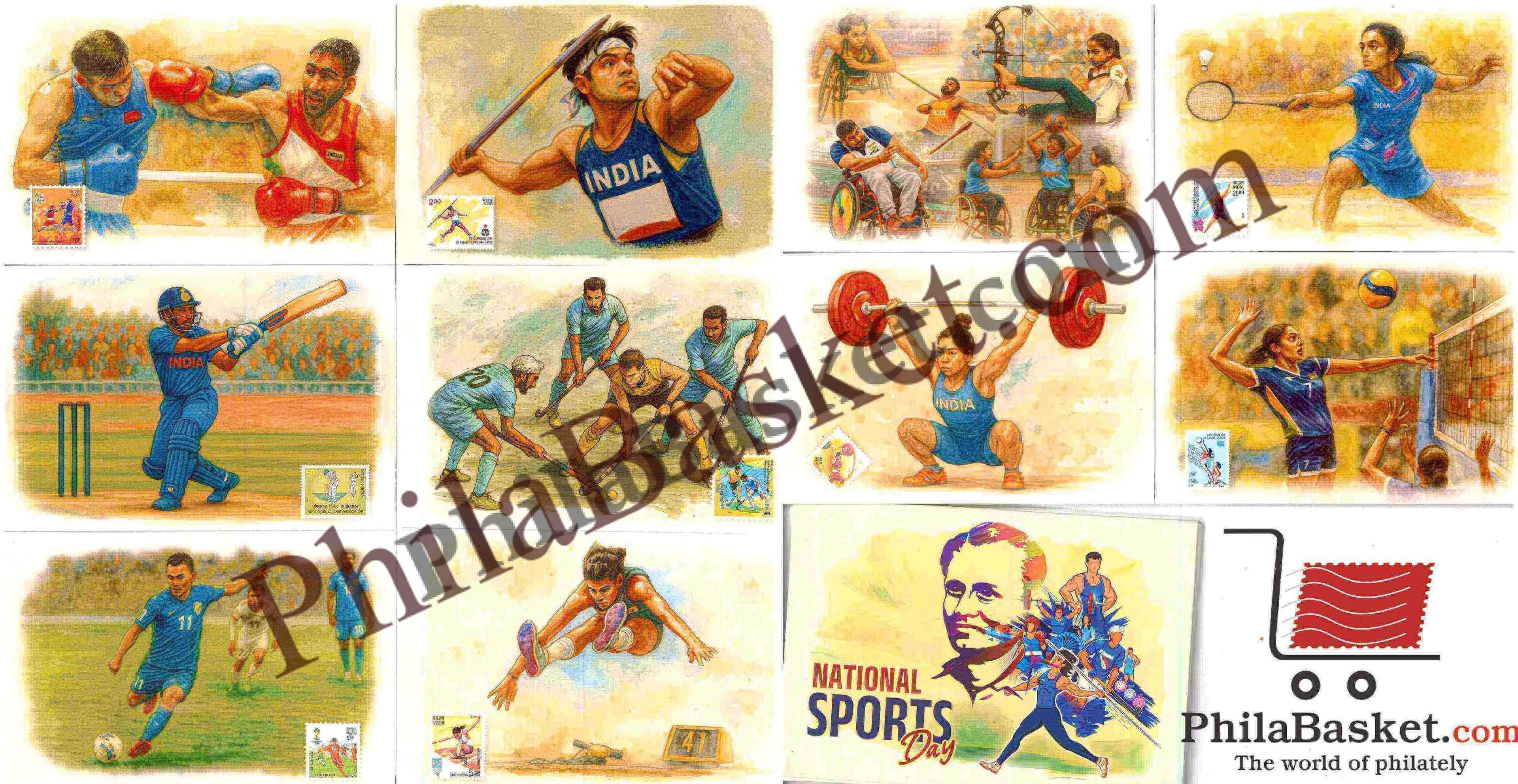 #PC137 - National Sports Day (Set of 10) - Picture Postcard - New Delhi - India - 29 Aug 2025