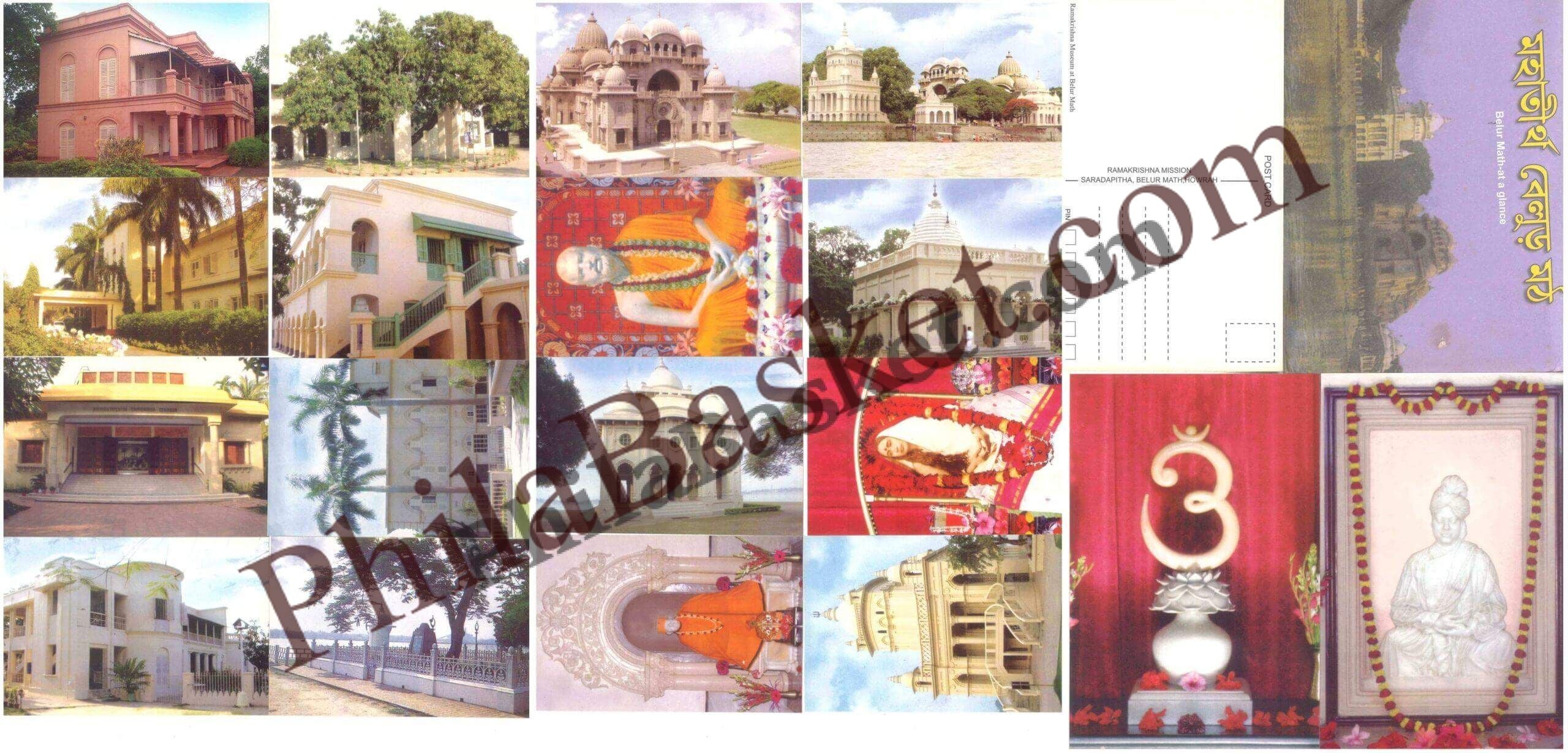 #PC43 - Picture Postcard on Belur Math at a glance (Swami Vivekanand) (Set of 18) - Kolkata - India - 2000