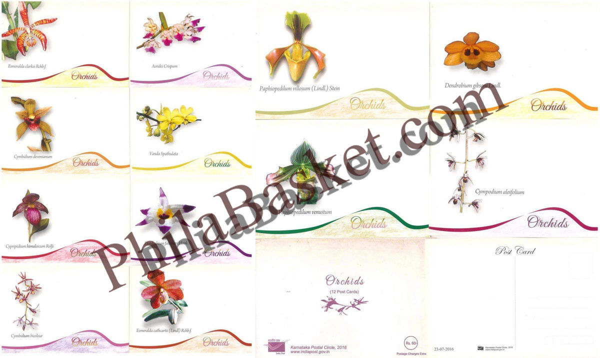 #PC66 - Orchids (Set of 12)- Picture Postcard - Karnataka - India - 08 Aug 2016