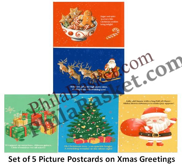 #PC79 - Xmas Greetings (Set of 5) - Picture Postcard - Delhi - India - 05 Dec 2024