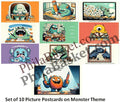 #PC81 - Monster Theme (Set of 10) - Picture Postcard - Delhi - India - 05 Dec 2024