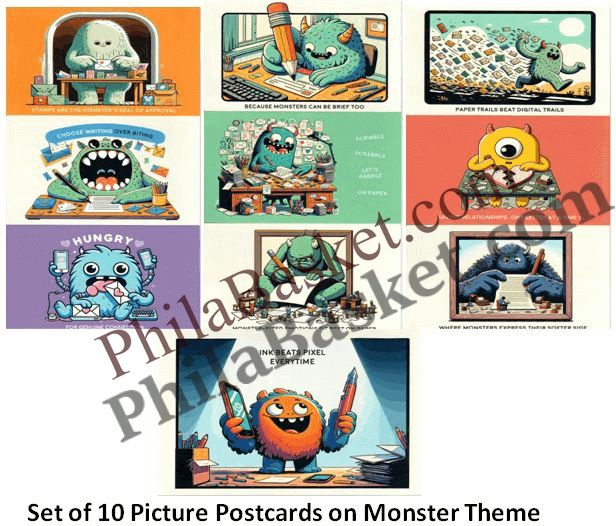 #PC81 - Monster Theme (Set of 10) - Picture Postcard - Delhi - India - 05 Dec 2024