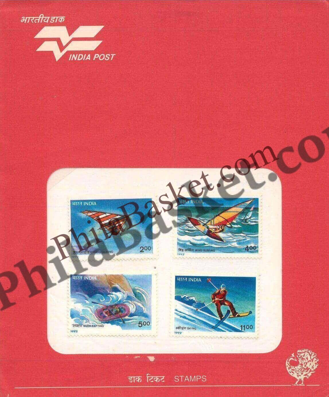 #PP27 - Adventure Sports - Official Pack - Presentation Pack - India MNH - 29 Apr 1992