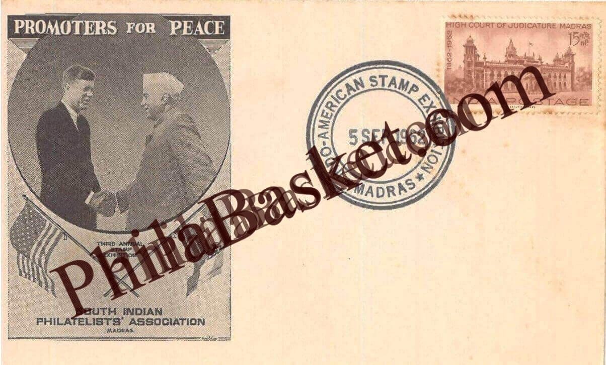 #SC1071 - Indo American Stamp Exhibition by Tamil Nadu circle - Special Cover - India - 05 Sep 1962