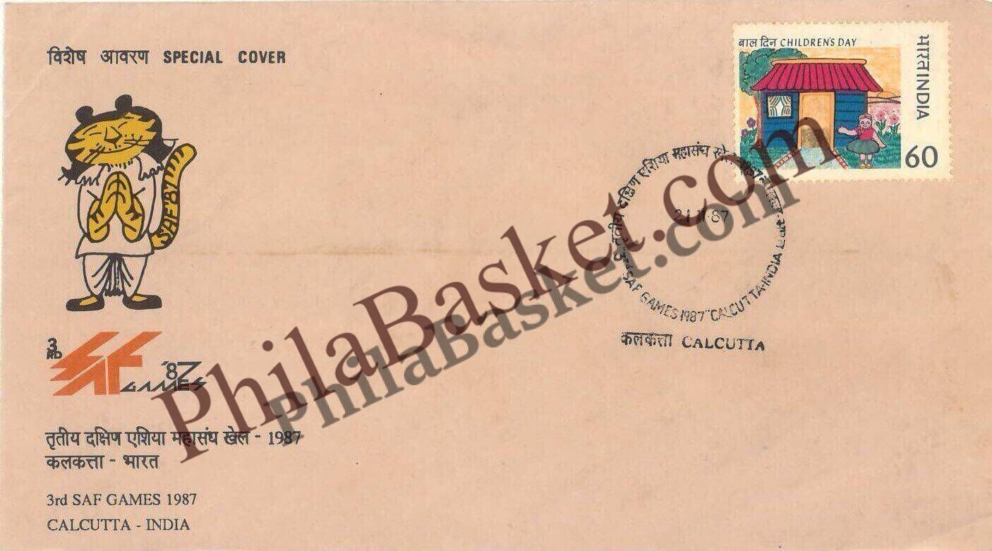 #SC474 - 3rd SAF Games 1987 Culcutta - India by West Bangal Circle - Special Cover - India - 21 Nov 1987