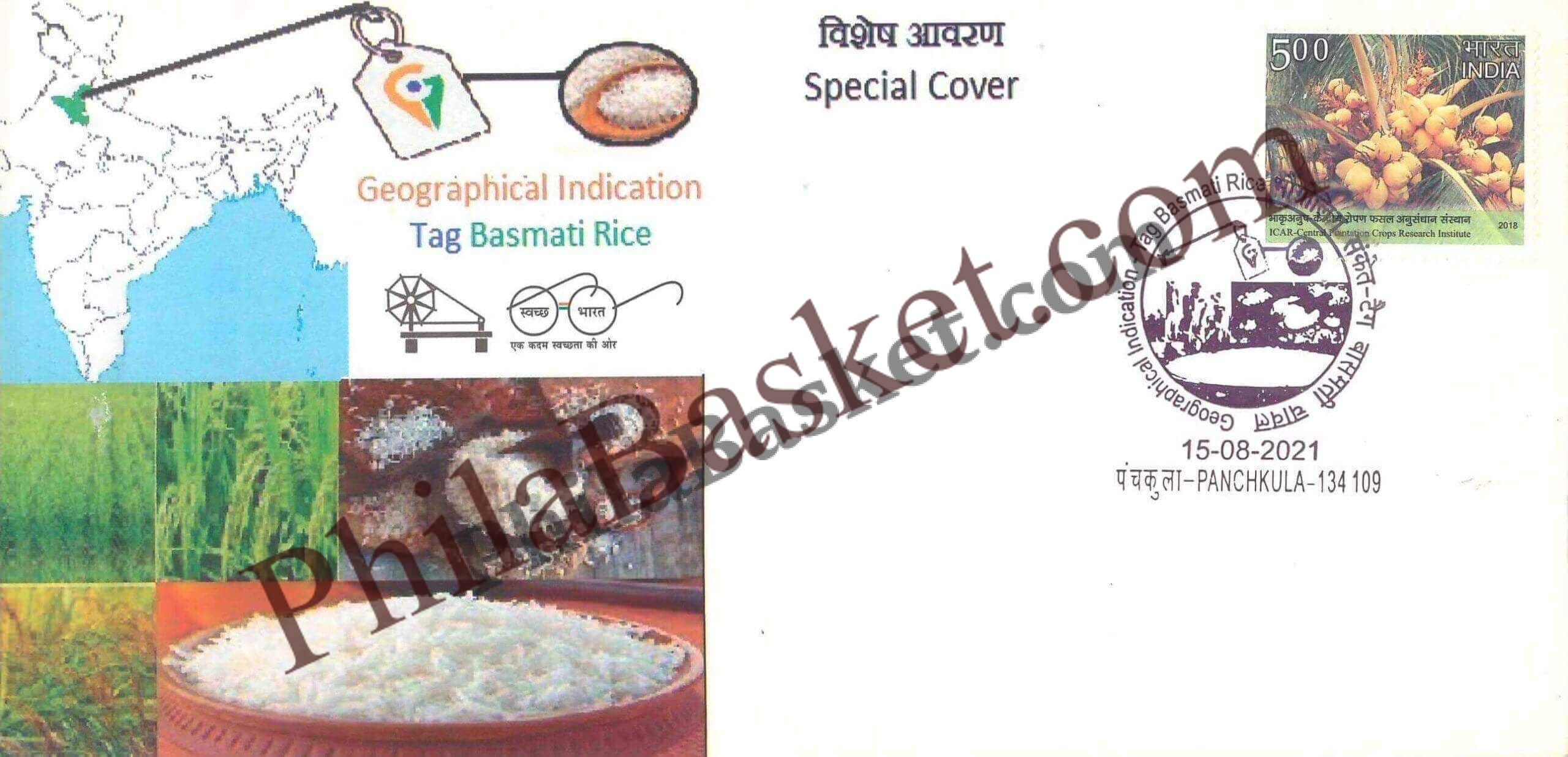 #SC747 - Basmati Rice - Geographical Induction Tag , GI Tag by Haryana circle - Special Cover - India - 15 Aug 2021