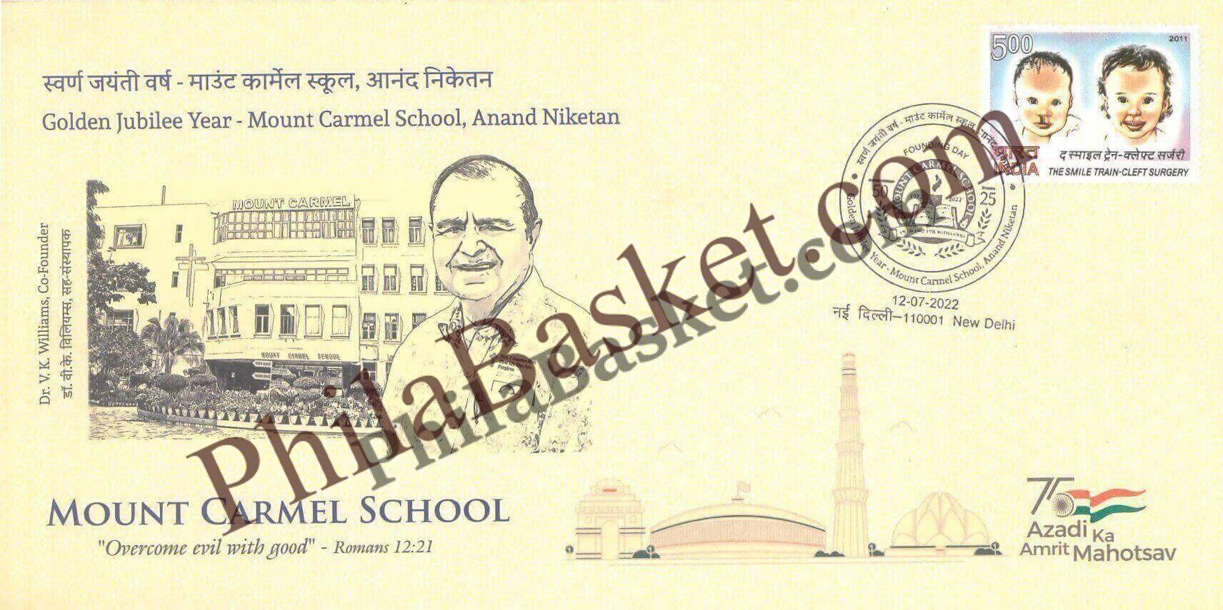 #SC804 - Golden Jubilee Year - Mount Carmel School, Anand Niketan by New Delhi circle - Special Cover - India - 12 Jul 2022