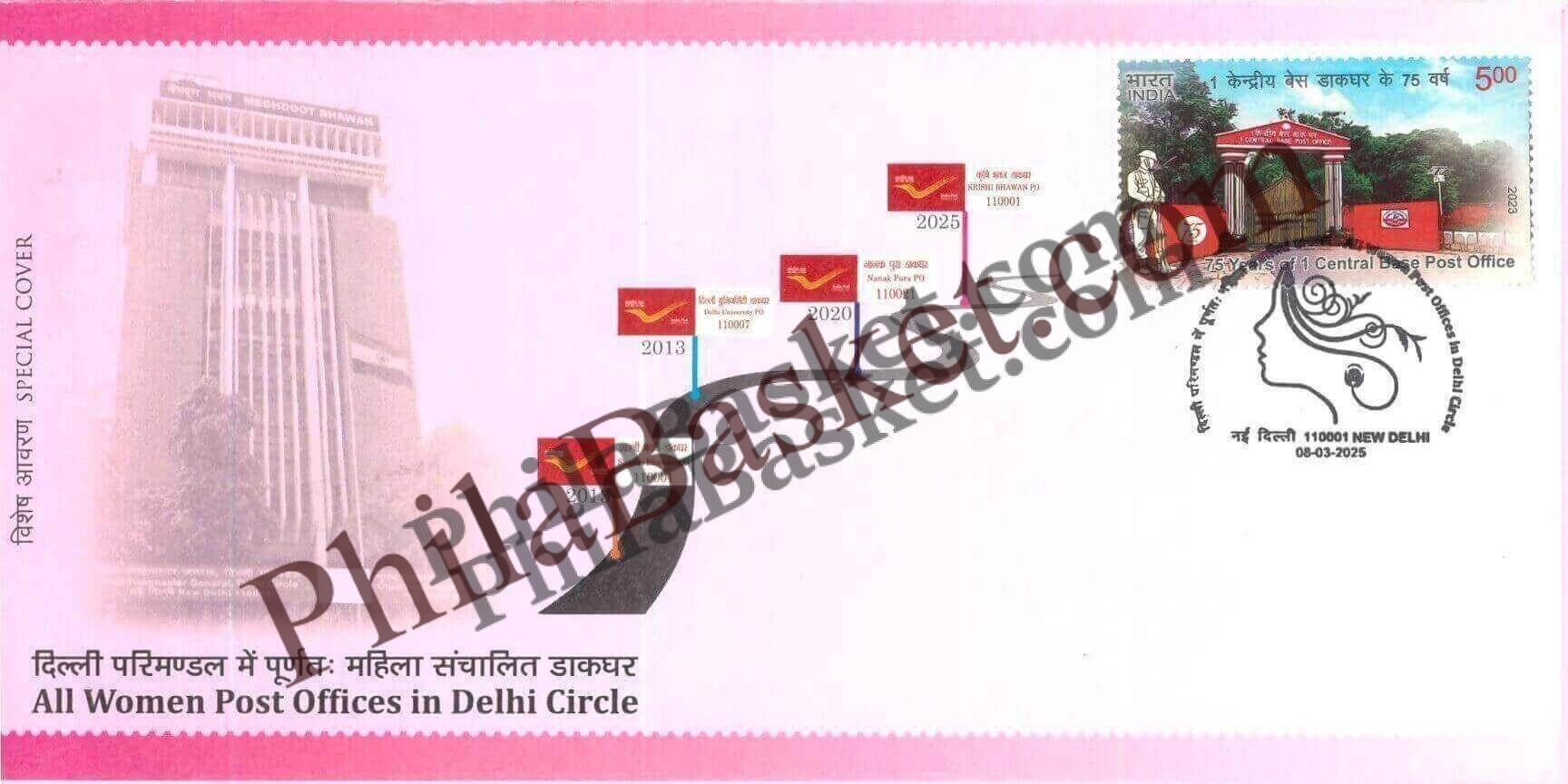 #SC861 - All Woman Post Offices In Delhi Circle by New Delhi circle - Special Cover - India - 08 Mar 2025