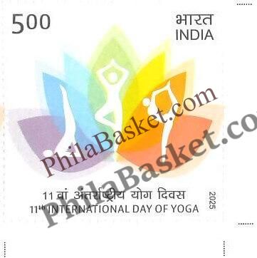 #ST2121 (T) - 11th International Day of Yoga - Stamp with Traffic Light - India MNH - 21 Jun 2025